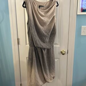 Obakki grey/beige gradient mini dress with bubble hem
